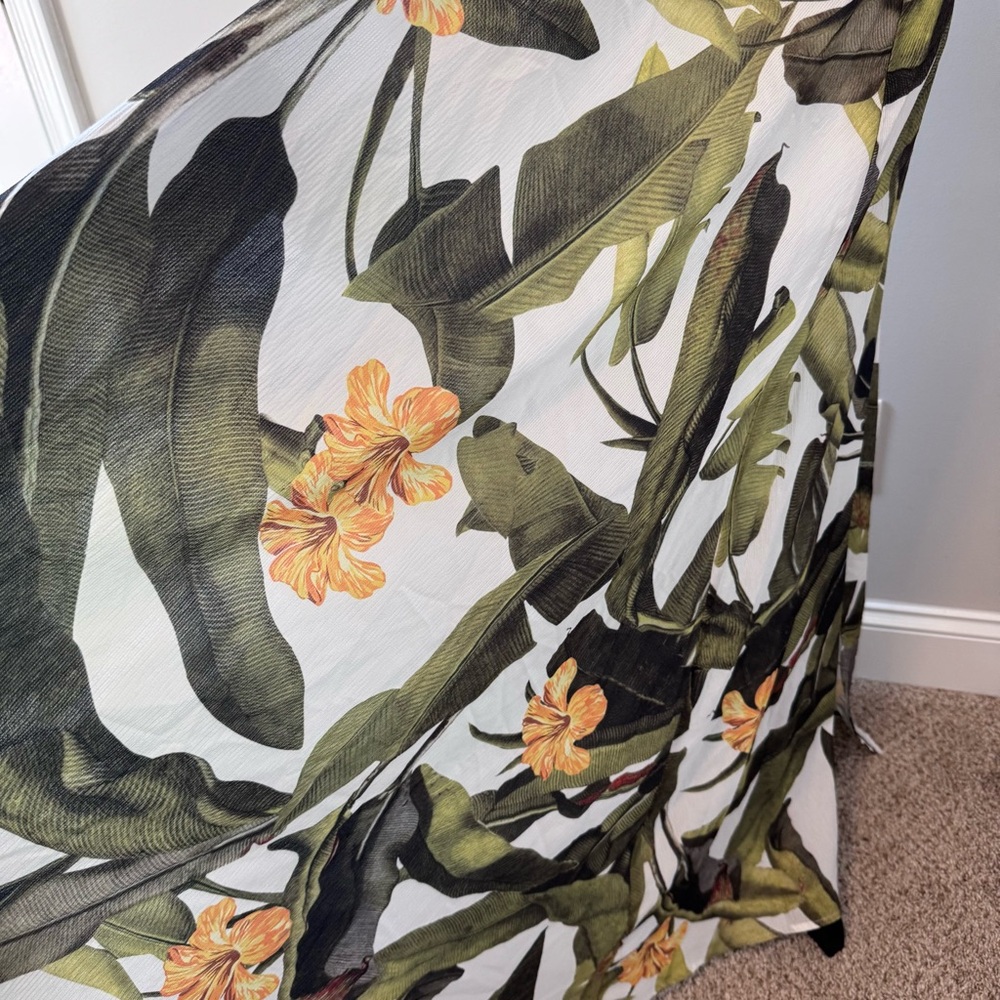 Fashion Nova Boho Tropical Crossback Plunge Maxi Dress L - Picture 10 of 14